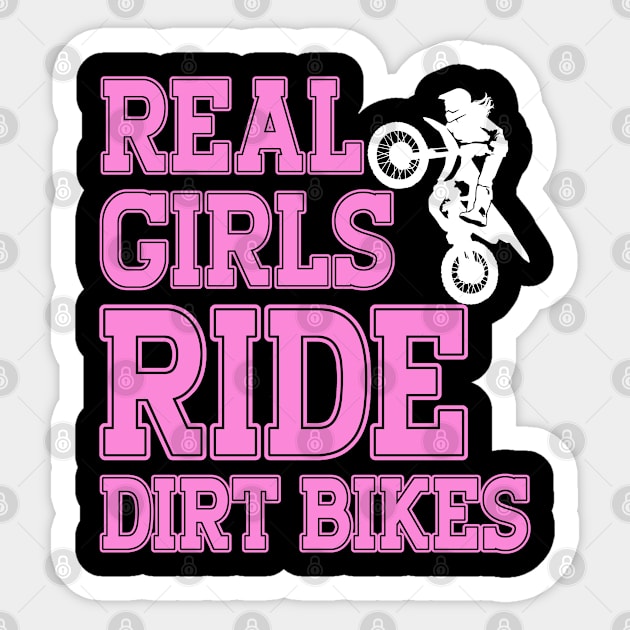 Braap Gifts Women Motorcycle Motocross Girl Dirt Bike Sticker by PomegranatePower